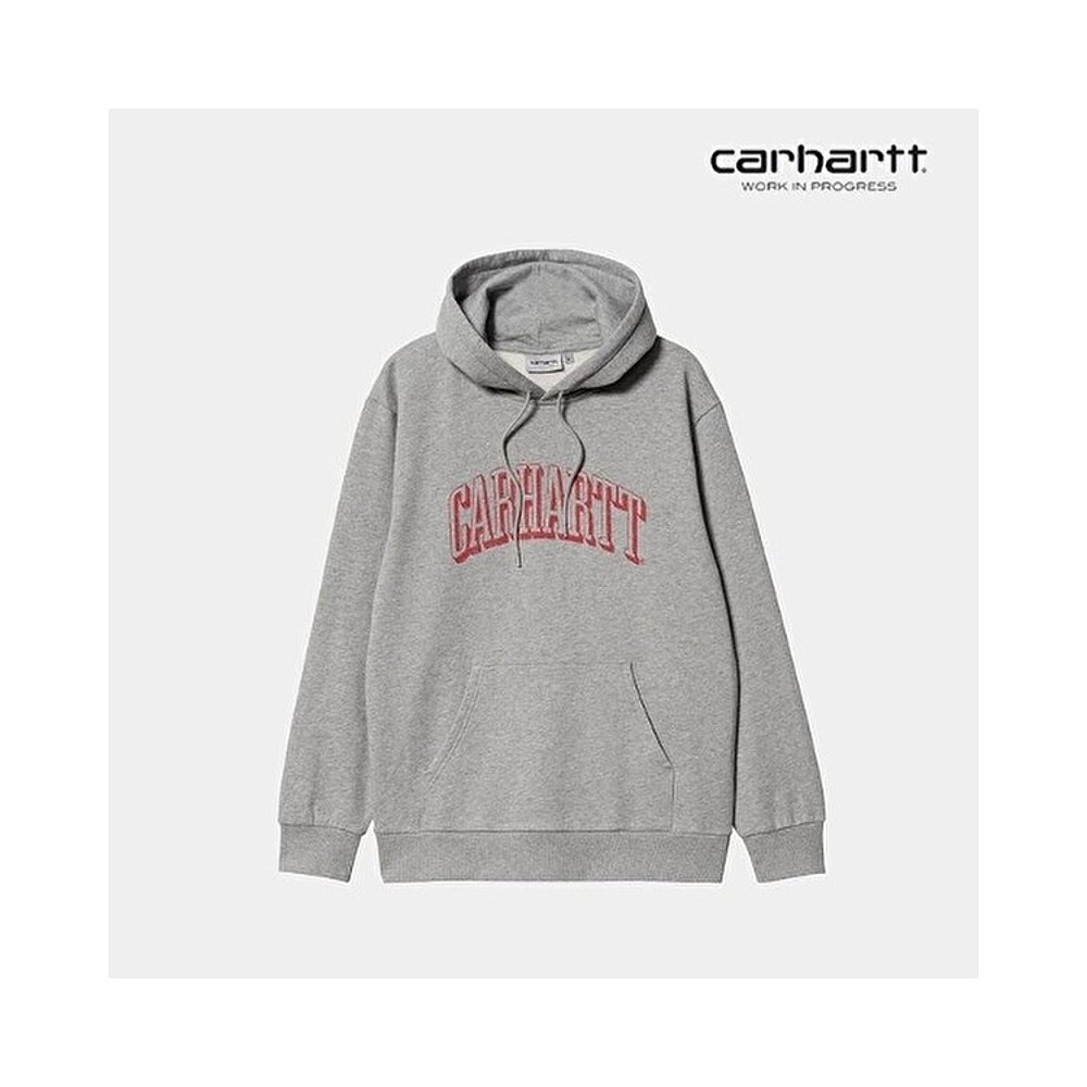 韩国直邮carhartt wip衬衫 Hooded Scrawl Sweat Grey Heather-图0