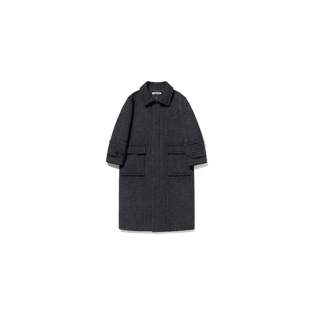 韩国直邮VIVASTUDIO 男士外套DIVIDE BALMACAN COAT [MULTI BLACK - 图0