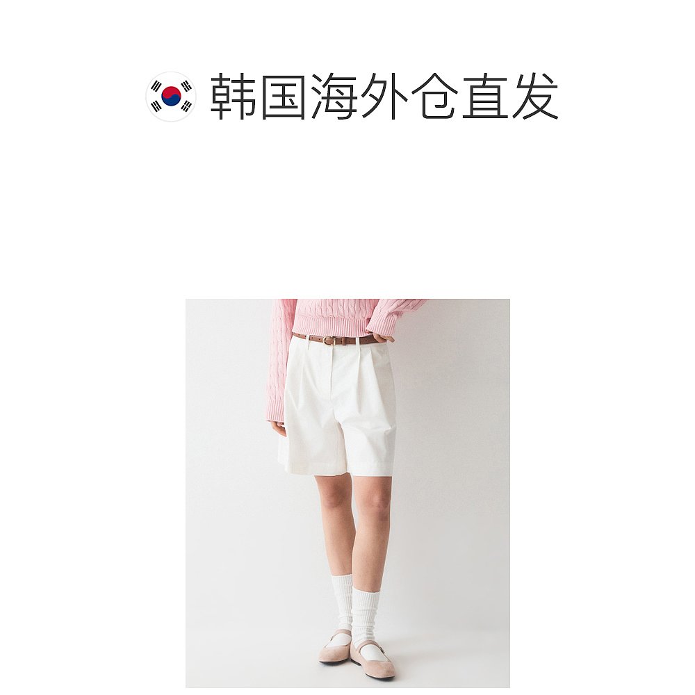 韩国直邮WHO.A.U 女士短裤Pin Tuck Bermuda Chino Shorts / WHTHE - 图1