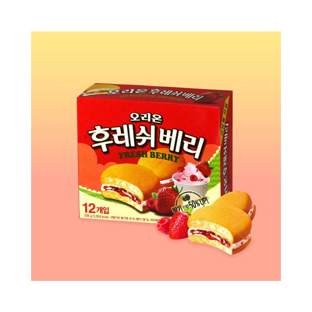 韩国直邮[Orion] Orion Fresh Berry 12 Packs 336g / Snack Pie - 图0