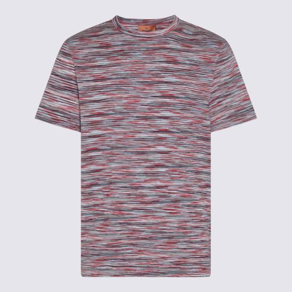 韩国直邮MISSONI24SS短袖T恤男UC22SL01RED AND BLUE SPACE DYED - 图2