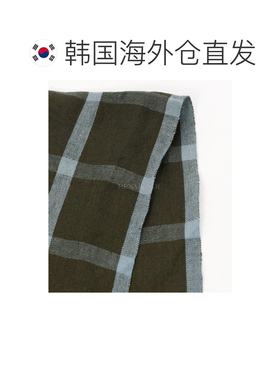 韩国直邮Margaret Howell 窗格纹围巾 - 卡其色/灰蓝色 (UNAC0562