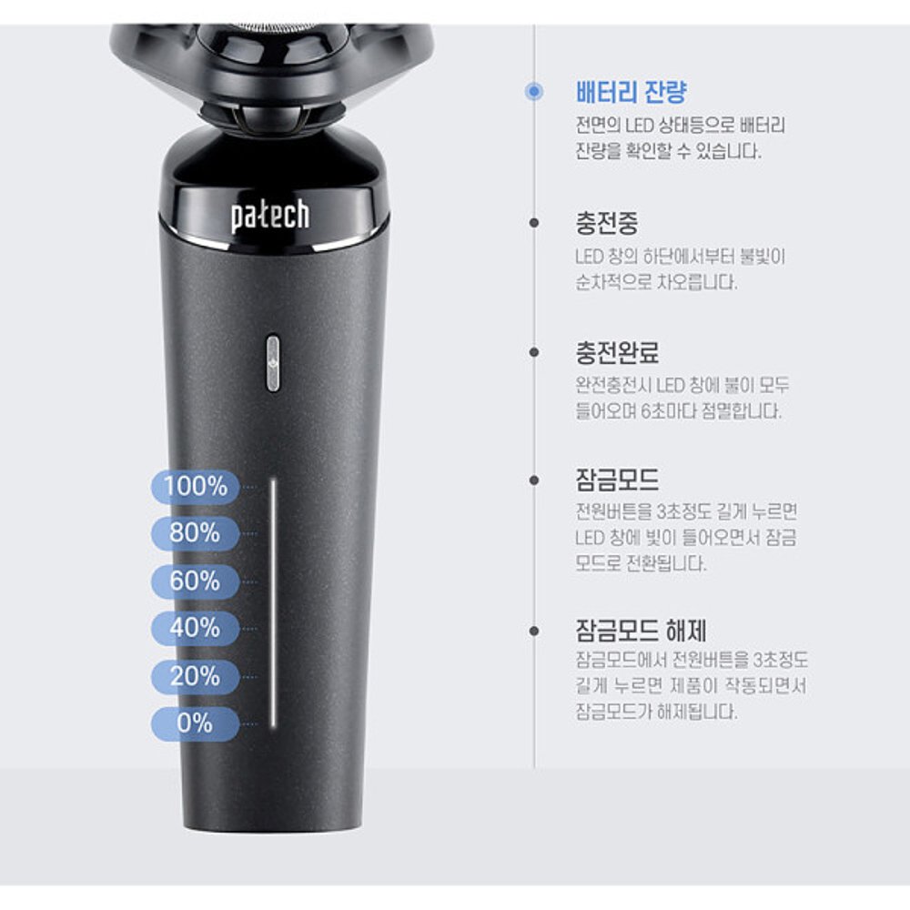 韩国直邮Patech脱毛仪器 HEAD更换型 LASER防水电动剃须刀 PS-图2