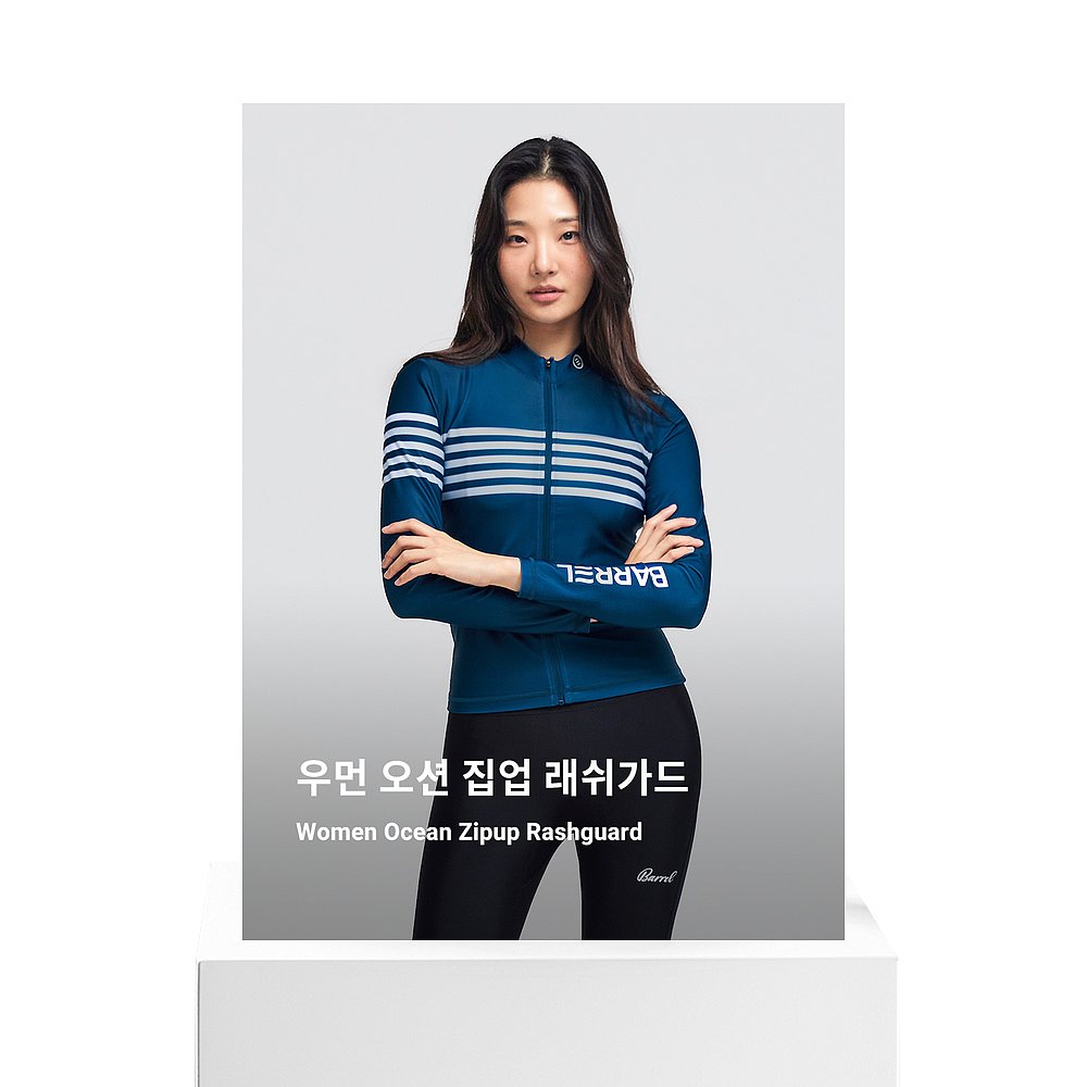 韩国直邮BARREL 女士时尚防晒服WOMEN OCEAN ZIPUP RASHGUARD MIDN - 图3