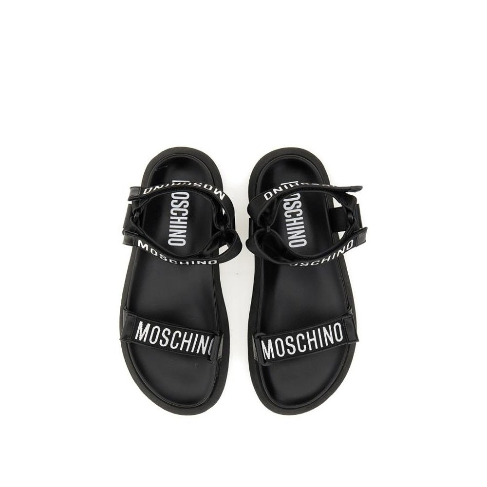 韩国直邮MOSCHINO24SS凉鞋男MB16024G1I GP0000BLACK - 图0