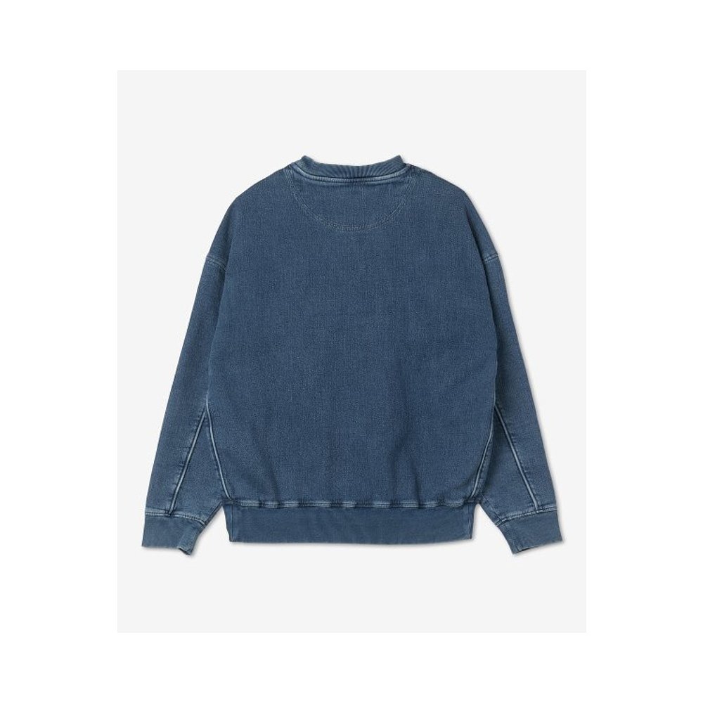 韩国直邮DIESEL  A0394309C9901D KRIB TRACK DENIM SWEATSHIRT - 图0