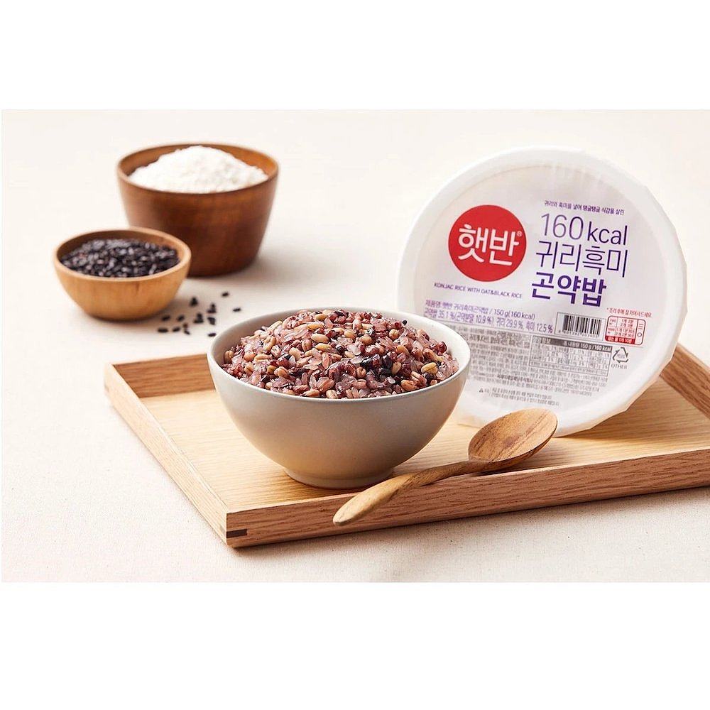 韩国直邮CJ希杰速食魔芋燕麦黑米饭150g*24盒装微波炉即食半成品,淘宝优惠券,粉丝福利购,淘宝优惠卷