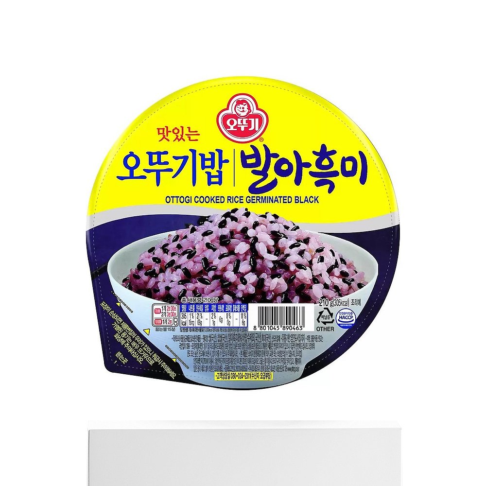 韩国直邮OTTOGI不倒翁速食发芽黑米饭210g*18盒微波炉即食半成品 - 图3