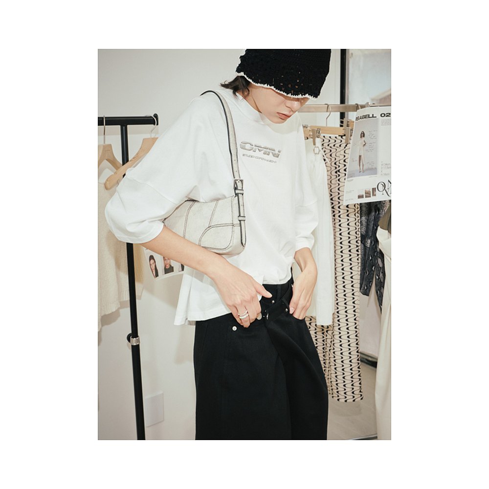 韩国直邮OUI MAIS NON 女士女装T恤2024SS2NDOMDTOP7 Silver chrom - 图0