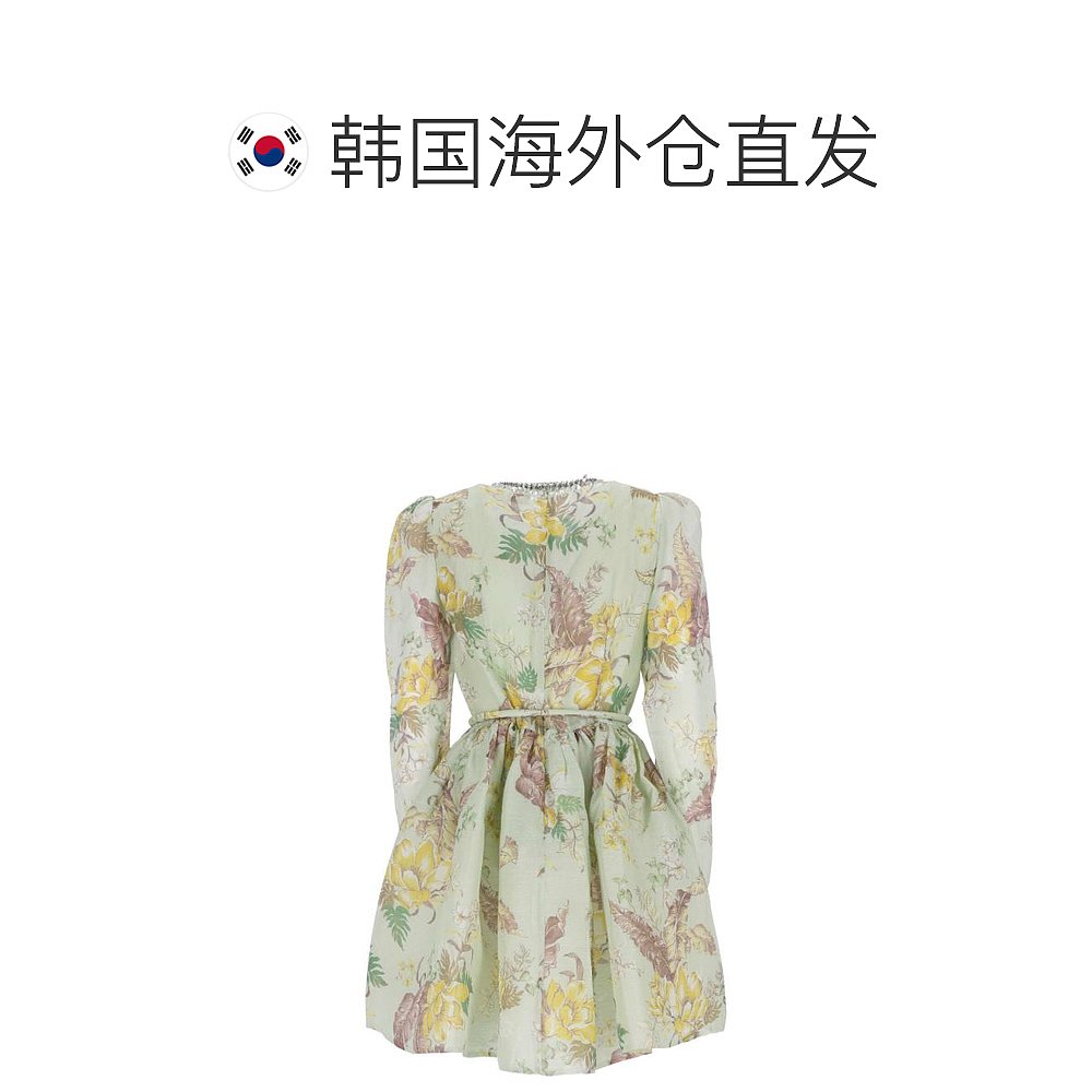 韩国直邮ZIMMERMANN24SS中长连衣裙女9103DMAT MINT TROPICAL FLO - 图1