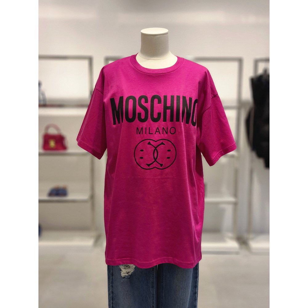 韩国直邮MOSCHINO 简约印花圆领T恤WMM3TS012001 - 图2