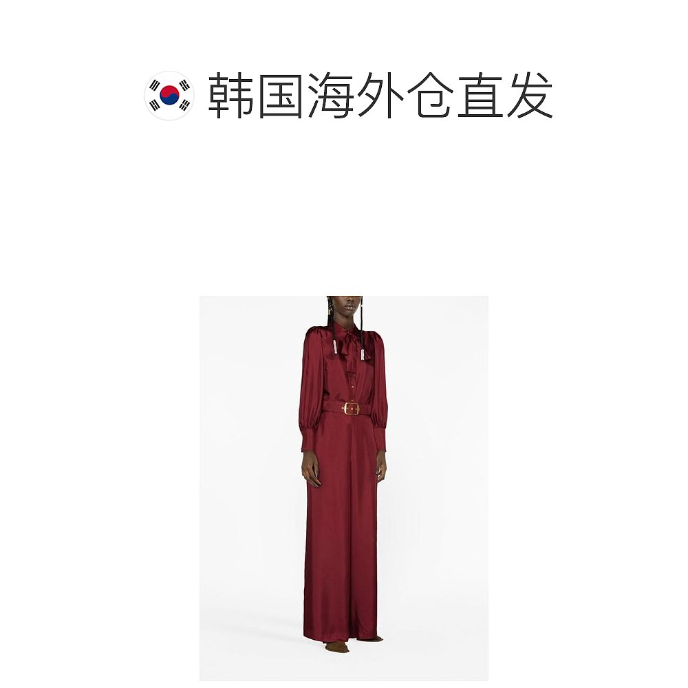 韩国直邮ZIMMERMANN23FW直筒裤女8124PF231BUR BURGUNDY - 图1