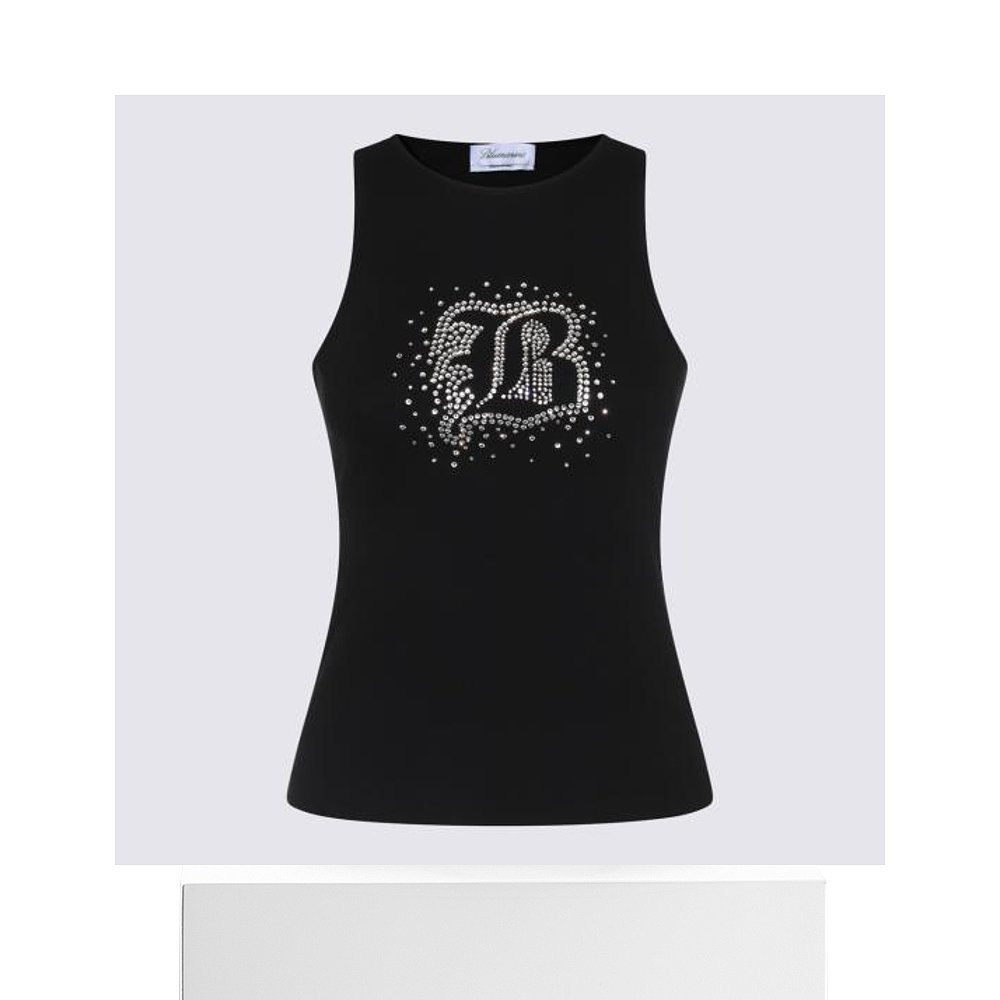 韩国直邮BLUMARINE24SS短袖T恤女P444T027A N0990Black - 图3