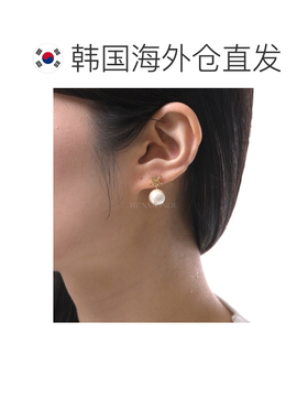 韩国直邮CELINE 凯旋珍珠耳环，黄铜镀金款 (460TZ6PRB 01GI) 珠