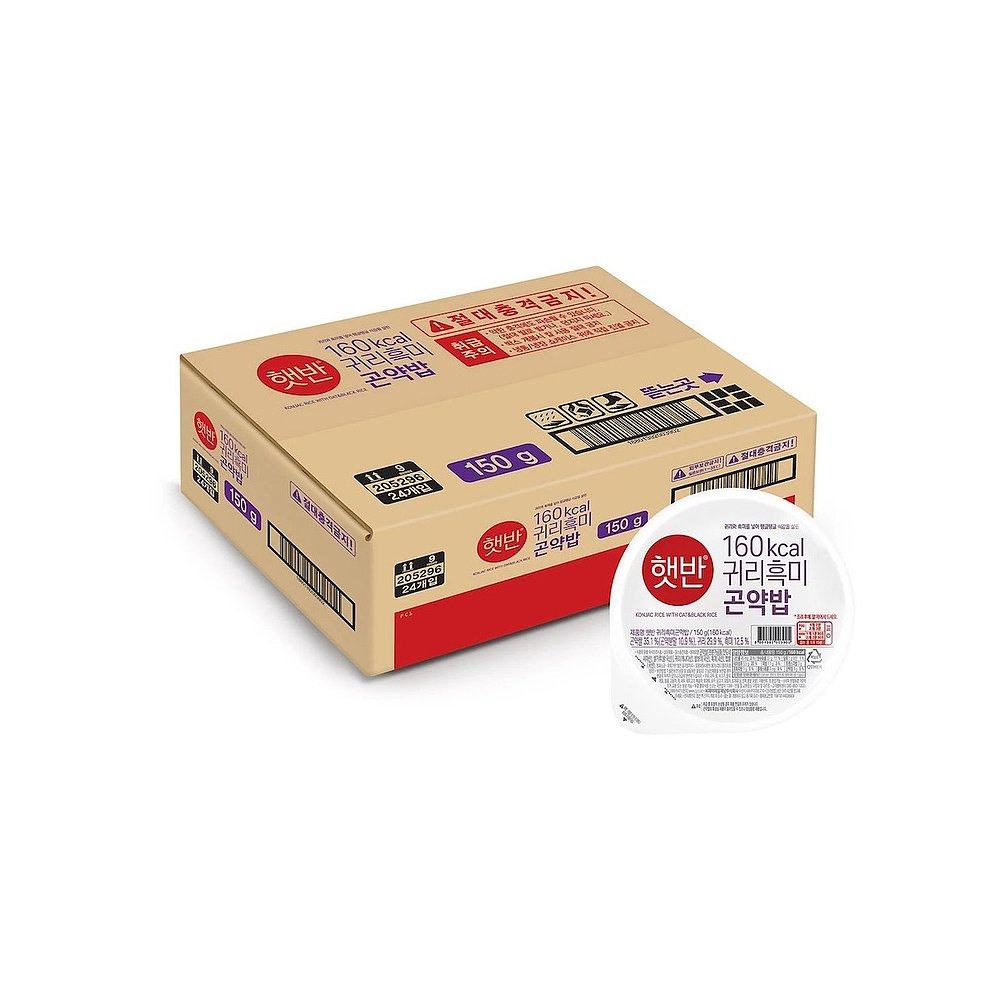 韩国直邮CJ希杰速食魔芋燕麦黑米饭150g*24盒装微波炉即食半成品,淘宝优惠券,粉丝福利购,淘宝优惠卷