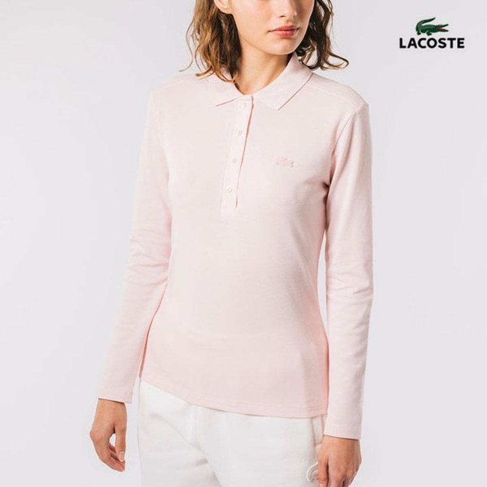 韩国直邮Lacoste T恤 LACOSTE/Women/Stretch/Long Sleeve T-Shir - 图2