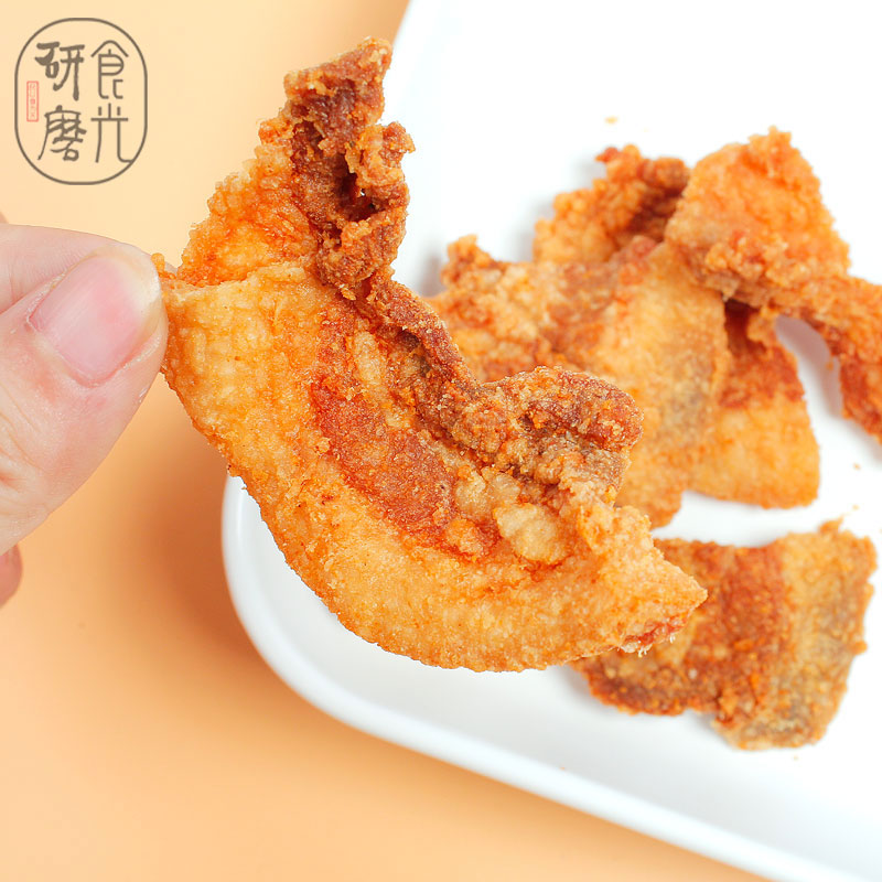 研磨食光时光 酥脆猪油渣零食小吃温州特产猪油粕脂渣酥炸五花肉 - 图0