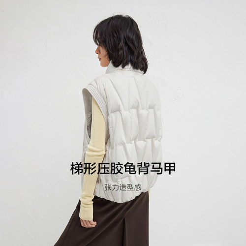 【播奥莱】播商场同款立领蓬松羽绒马夹女冬新叠穿背心BDR4MD4116 - 图0