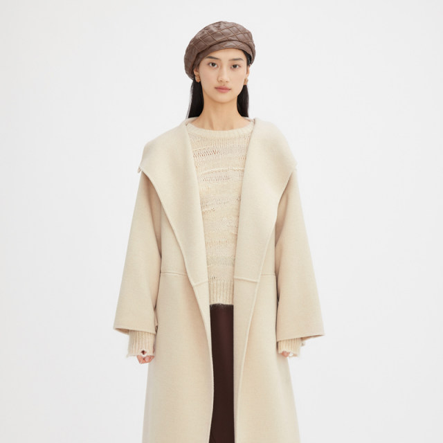 Woolen woolen coat for women in the mall, same style winter waisted mid-length coat BDQ4AD1300