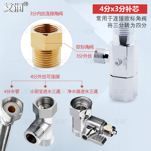 3分转4分内外丝海淘进口欧标水龙头转接头三分变四分角阀美标2.5 - 图1