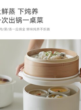 OLAYKS陶瓷+竹上盖免看管电炖盅