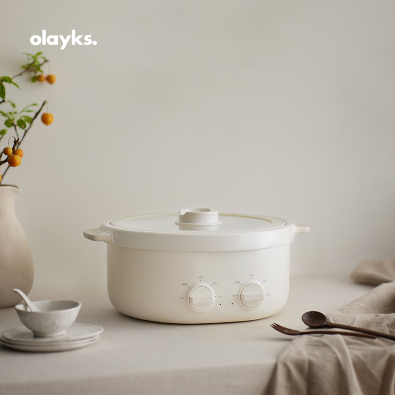 olayks立时6L电火锅家用多功能鸳鸯分体式大容量料理锅炒菜秒涮