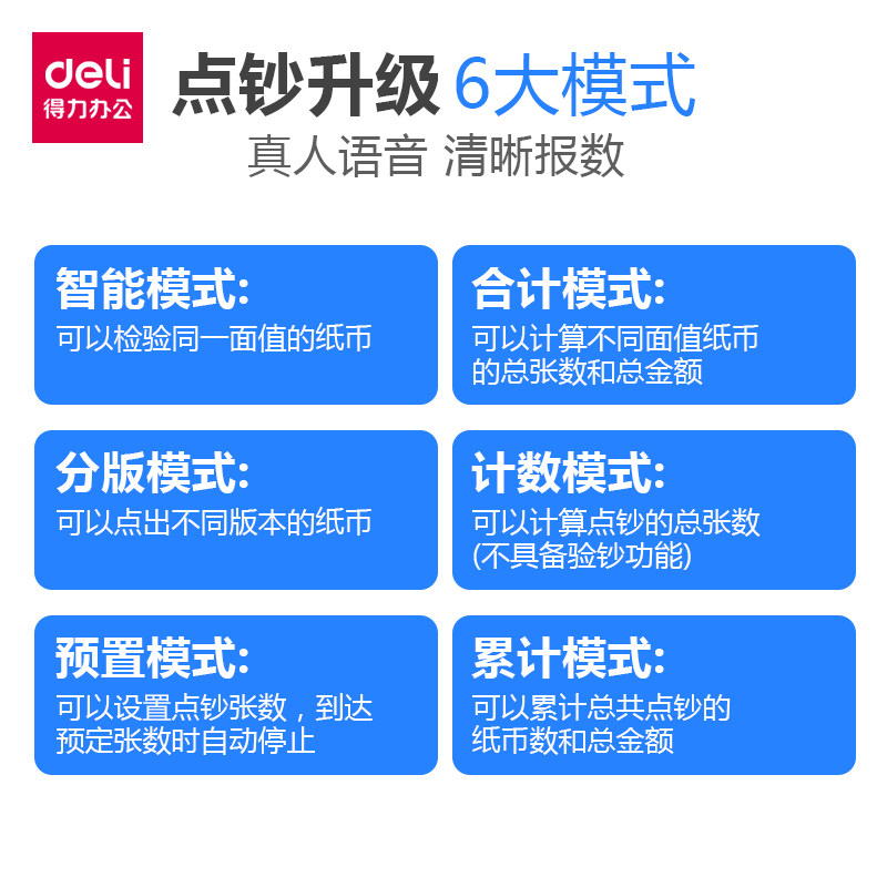 【支持新版2019人民币】得力验钞机 得力好时尚点钞机