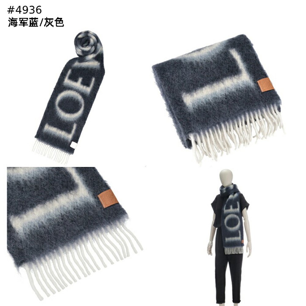 日本直邮LOEWE围巾羊毛马海毛围巾 Anagram Tab F811257X03 0082-图0