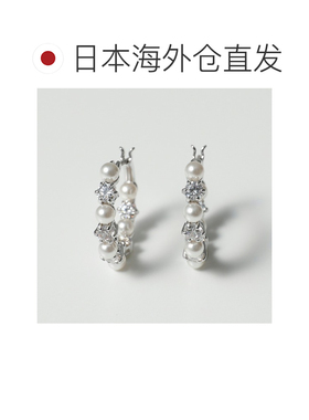 日本直邮施华洛世奇矩阵系列耳环5709256女士水晶珍珠耳环白色/RH