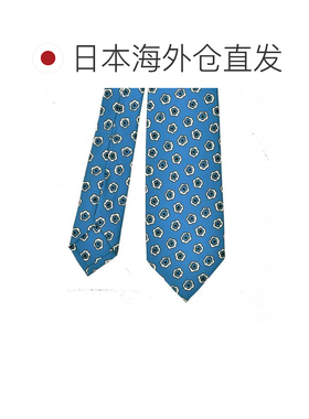 日本直邮BARBA 巴尔巴 男士领带 七折工艺 方格纹 真丝 浅蓝色 大