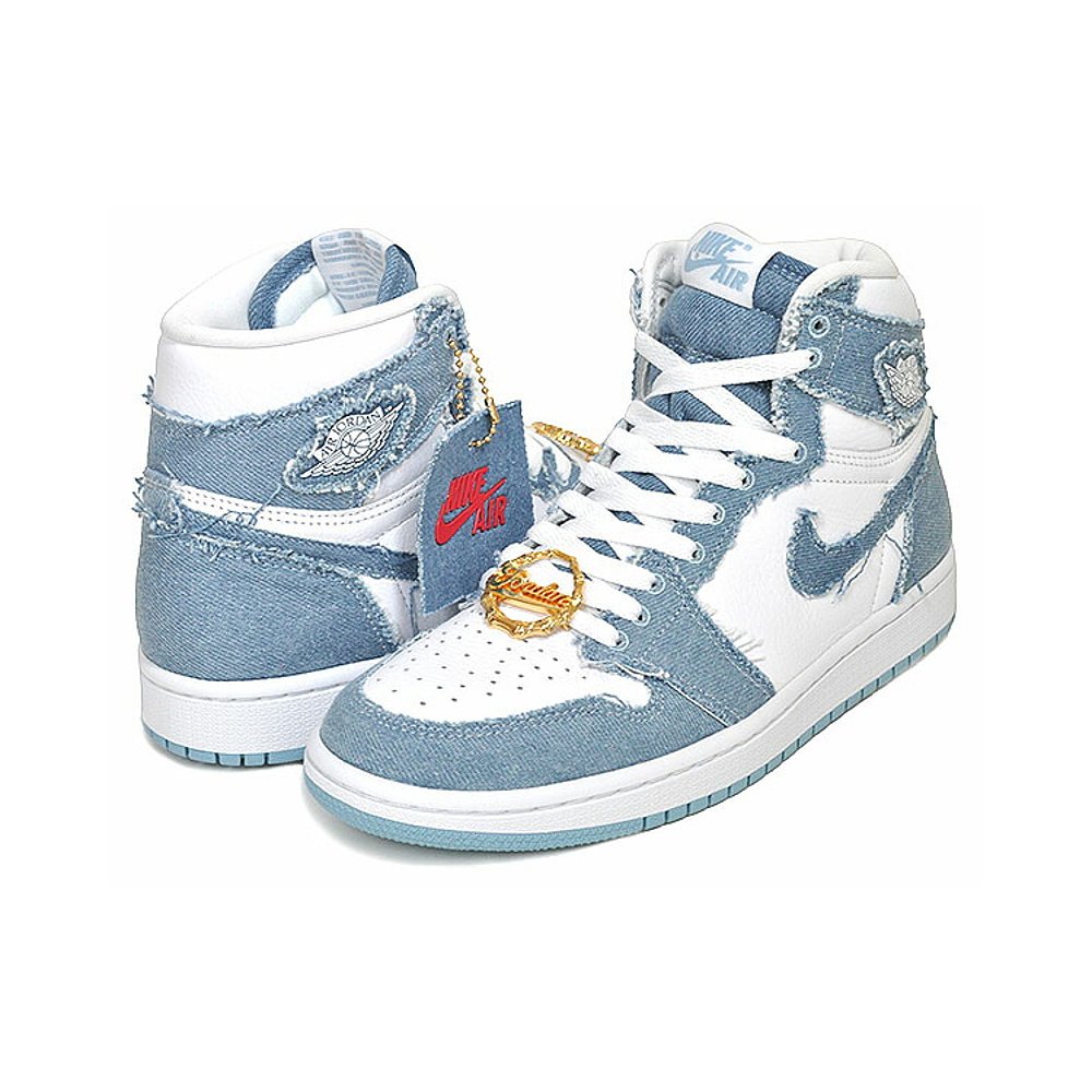 日本直邮NIKE RETRO HIGH OG 牛仔白磨 dm9036-104 女式牛仔逊尼 - 图0