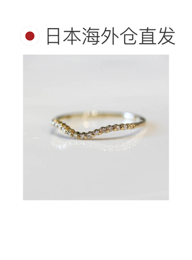 1h可退 日本直邮cui-cui 女士曲线钻石戒指 K10YG 世界小钻石设计
