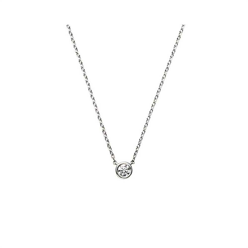 日潮跑腿Vendome女士项链铂金优质切割钻石 Cercle 43cm - 图0
