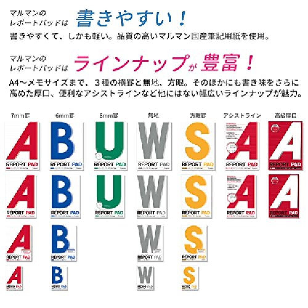 【日本直邮】Maruman满乐文 便签报告纸册 10册装A5 7mm  P160A - 图2