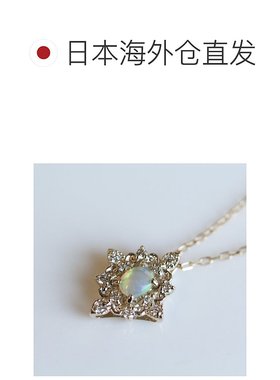 1h可退 日本直邮cui-cui K10YG 黄金项链 40cm 可调节 Oval Opal