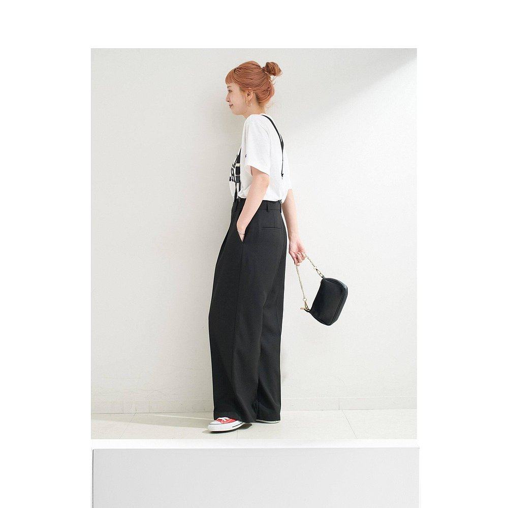 1h可退 日本直邮B.C STOCK /带吊带的褶皱裤裤子直筒阔腿裤女裤,淘宝优惠券,粉丝福利购,淘宝优惠卷