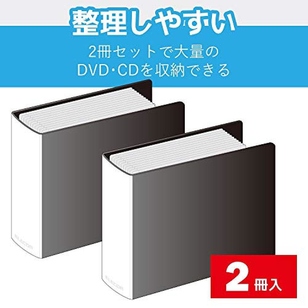 【日本直邮】ELECOM 无纺布收纳盒 CD DVD BD 2 件套 黑色 CCD-B0 - 图2