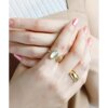 ANE MONE ANEMONE women's color stone fork ring unique design highlights personality the first choice for accessories