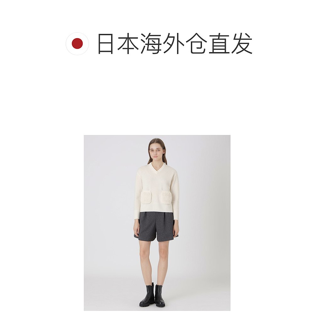 1h可退 日本直邮BLUE LABEL CRESTBRIDGE 女装 宽松V领 羊毛针织 - 图1