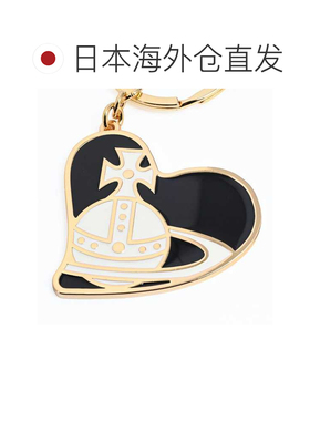 日本直邮Vivienne Westwood ORB HEART 钥匙扣挂饰黑色和金色8203