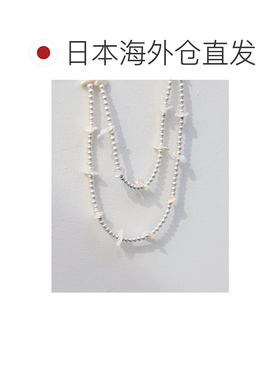 日本直邮ear PAPILLONNER 女士 异形淡水珍珠+银色球形项链 EAZ10