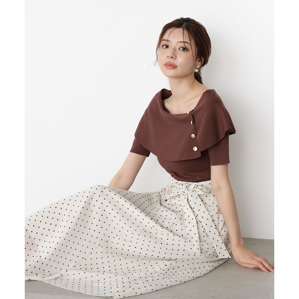 1h可退 日本直邮PROPORTION BODY DRESSING 披肩风针织拼接连衣裙 - 图2