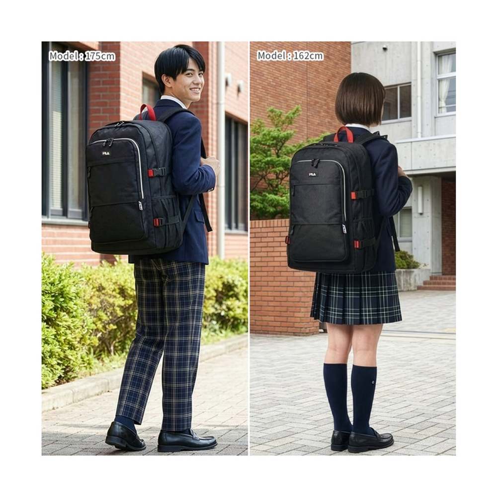 Japanese direct mail backpack 35 liters for general school men and women high school junior high school large capacity sports brand 7748 black and white
