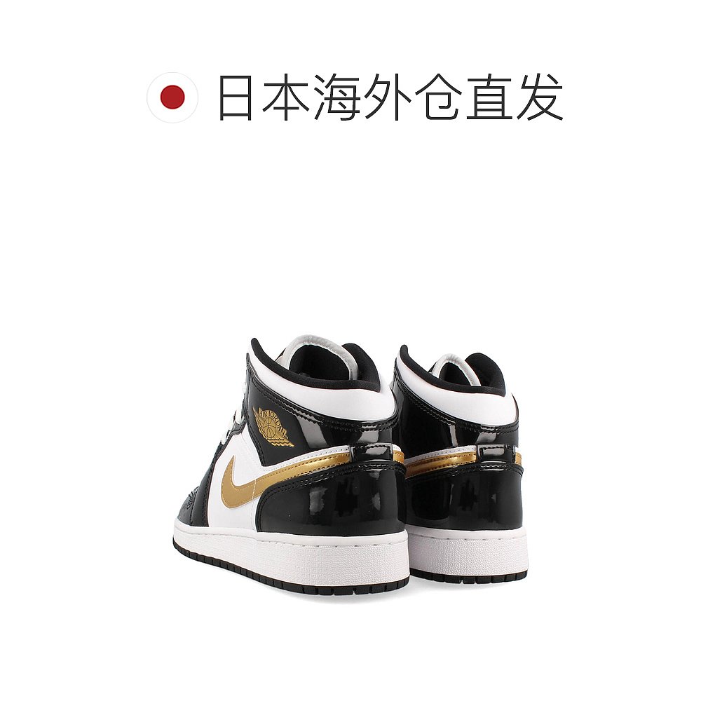 自营｜耐克 AIR JORDAN 1 MID BG 黑色/金属金 bq6931-007 - 图1