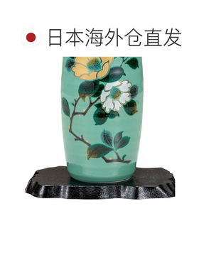 日本直邮九谷烧礼品包装8.5号花瓶山茶花（附台座） 花瓶花器流行