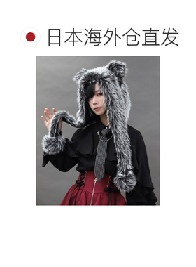 日本直邮NIBBLE POISON 女士 狼耳毛绒连帽围巾 T【付后1h可退】