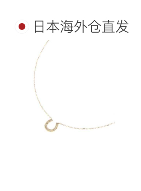 日潮跑腿COCOSHNIK K18黄金U型镶钻时尚洋气高级感吊坠项链