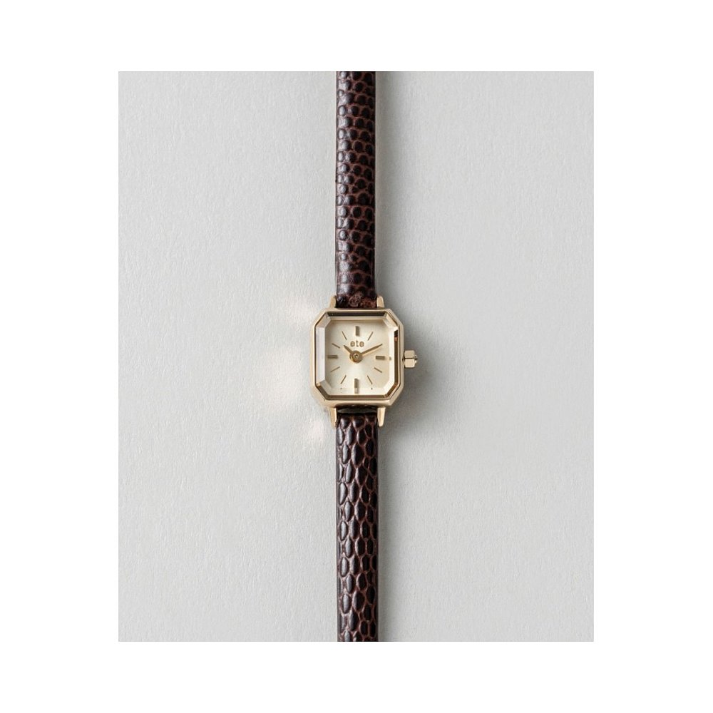 日本直邮ete 女士八角形表面钻石手表 精致小巧 商务休闲两相宜 - 图0