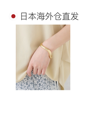 日本直邮PAPILLONNER 女士 曲线设计合金手环 时尚宽松手镯 CLZ50