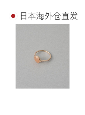 日本直邮ete 女士 K10玫瑰金 桃花月光石 天然宝石戒指 721244